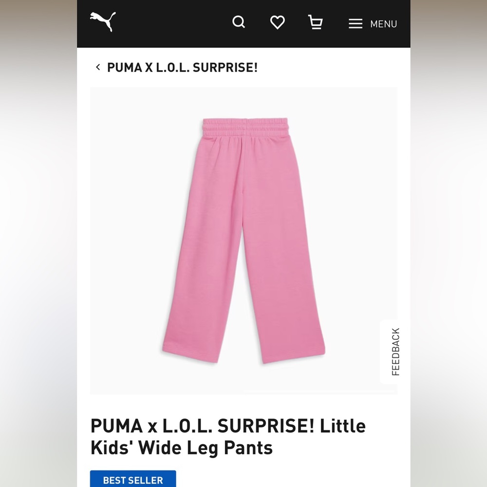 🆕 PUMA x LOL Surprise! Sugar & Spice pants, sz 6